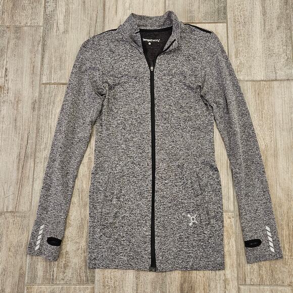 Orange Theory Track Jacket Womens S Fitted Lightweight Athletic Grey Full Zip - Picture 1 of 9